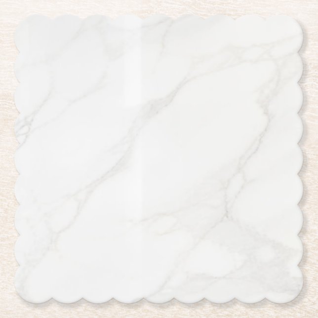 Posavasos De Papel Mármol Blanco (Anverso)