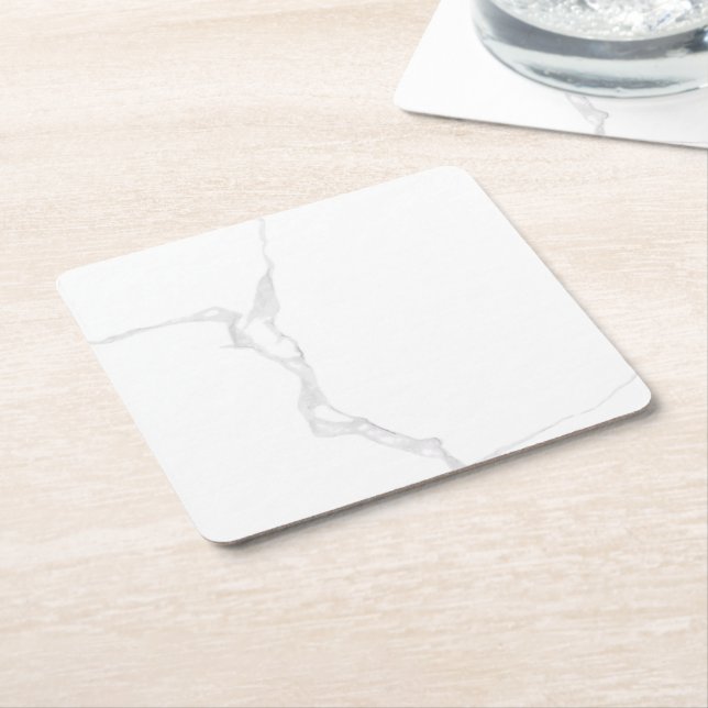 Posavasos De Papel Mármol Blanco  (En perspectiva)