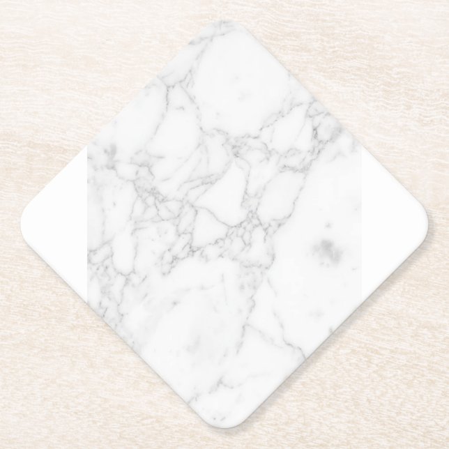 Posavasos De Papel Mármol Blanco (Anverso)