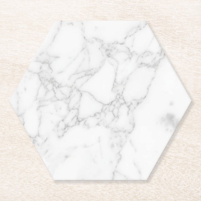 Posavasos De Papel Mármol Blanco (Anverso)