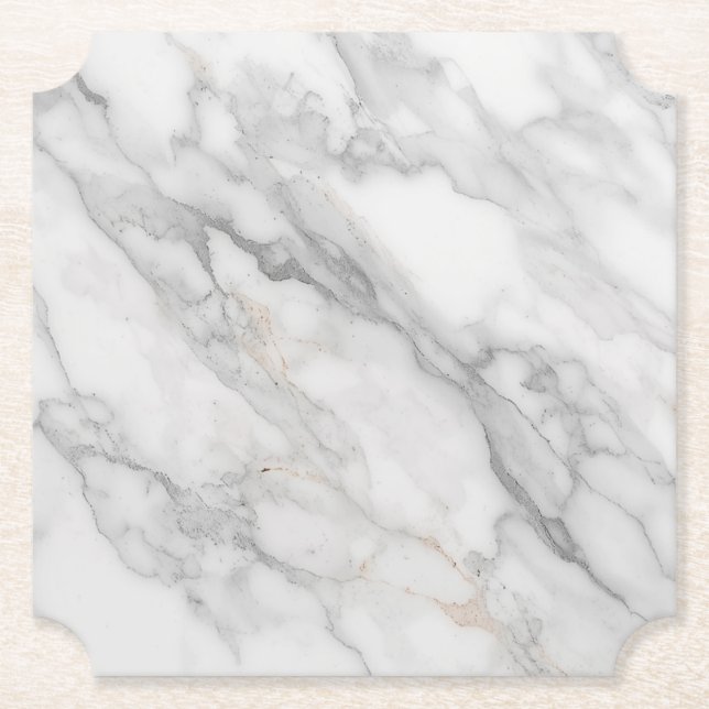 Posavasos De Papel Mármol Blanco (Anverso)
