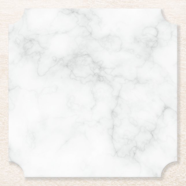 Posavasos De Papel Mármol Blanco Moderno (Anverso)