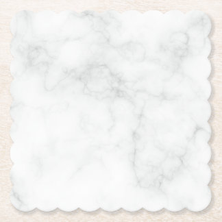 Posavasos De Papel Mármol Blanco Moderno