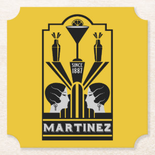 Posavasos De Papel Martinez Cocktail Art Deco