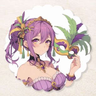 Posavasos De Papel Máscara Anime Mardi Gras