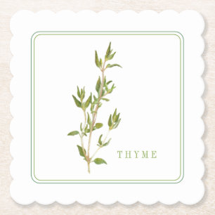 Posavasos De Papel Máscaras cuadradas de hormigón FRESCA THYME (+text