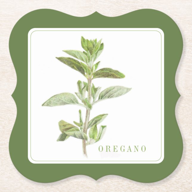 Posavasos De Papel Máscaras de papel de soporte de OREGANO FRESCOS (+ (Anverso)