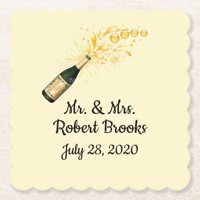 Posavasos De Papel Máster boda monogramado (Anverso)