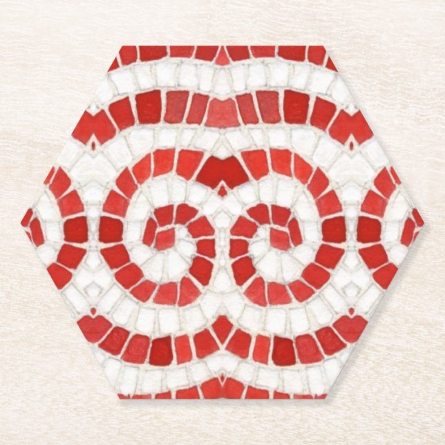 Posavasos De Papel Máster de papel de Hexagón CÓMICO ROJO (Anverso)