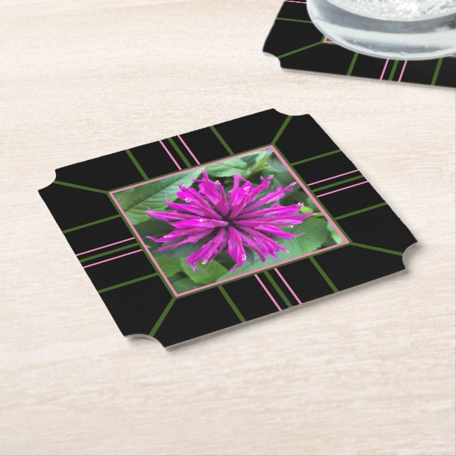 Posavasos De Papel Máster de papel "Raspberry Bee Balm" (En perspectiva)