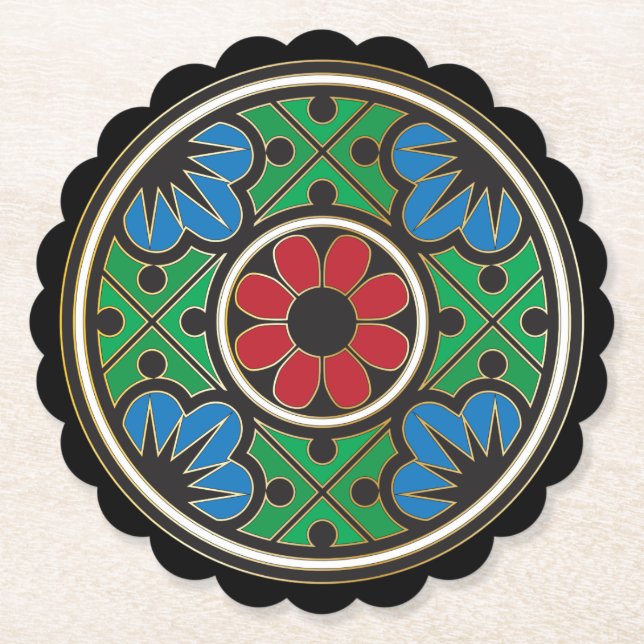 Posavasos De Papel Máster en vacaciones de Mah Jongg (Anverso)