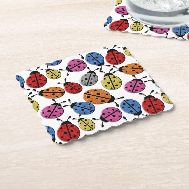 Posavasos De Papel Máster - Papelera - Bugs Purpurinas (En perspectiva)