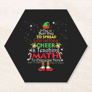 Posavasos De Papel Math Teacher Navidades Shirt Elf Navidades Saludos