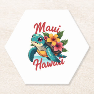 Posavasos De Papel Maui Hawaii T Shirt Chica Women Niños Sea Turtle H