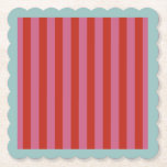 Posavasos De Papel Maximalista banda rosa y roja con borde turquesa<br><div class="desc">Sube el volumen con este diseño audaz y maximalista de rayas con rayas rojas rosadas calientes y vibrantes, enmarcadas por un divertido borde turquesa de luz. Perfecto para revestimientos, papelería fiesta, reserva de recortes moderna y artesanías de bricolaje, este diseño irradia energía, confianza y alegría. Con gruesas franjas saturadas y...</div>