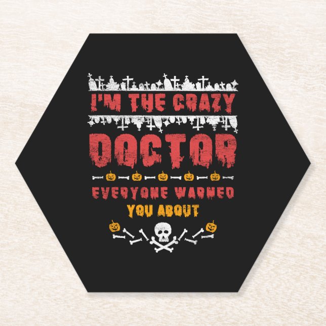 Posavasos De Papel Médica de Halloween (Anverso)