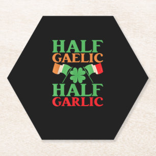 Posavasos De Papel Medio Gaélico Medio Ajo St Patricks Día Irlanda I