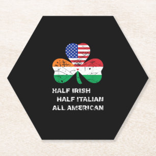 Posavasos De Papel Medio Irlandés Medio Italiano Toda Bandera America