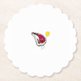 Posavasos De Papel Mejillas descaradas. Chuletas de cerdo, tema de ca