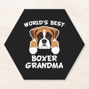 Posavasos De Papel Mejor Abuelo de Perro Abuelo Boxer