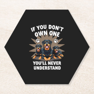 Posavasos De Papel Mejor Arte de Rottweiler para Hombres Mujeres Niño