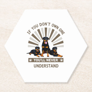 Posavasos De Papel Mejor Arte de Rottweiler para Hombres Mujeres Niño