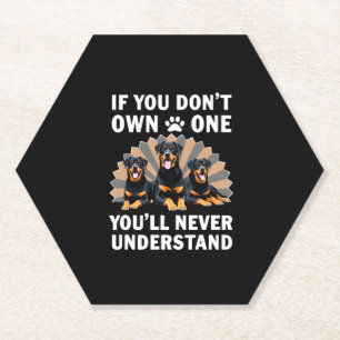Posavasos De Papel Mejor Arte de Rottweiler para Hombres Mujeres Niño