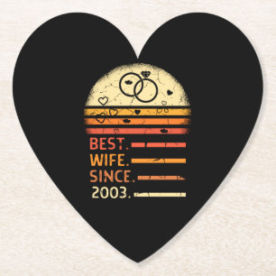 Posavasos De Papel Mejor esposa desde el 2003 retro vintage día de la