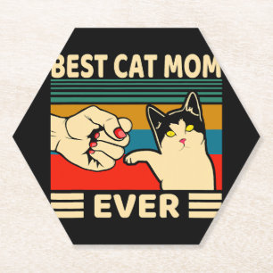 Posavasos De Papel Mejor Gato Mamá Jamás Mujeres Vintage