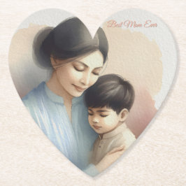 Posavasos De Papel Mejor Ilustracion acuarela de Mamá Nunca