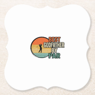 Posavasos De Papel Mejor padrino por Par Vintage Golf Vector Design_1