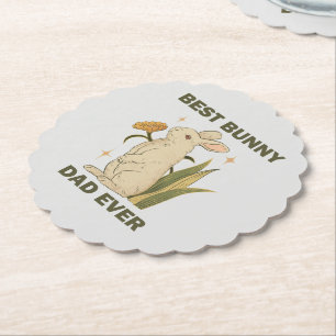 Posavasos De Papel Mejor Papá Conejo de Todos los Días Humor Día del