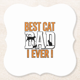 Posavasos De Papel Mejor Papá de Gatos de la Historia Diseño de Camis