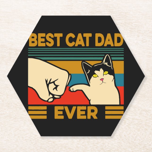 Posavasos De Papel Mejor Papá Gato (Anverso)