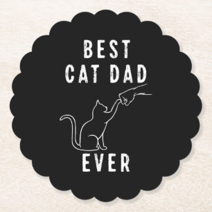 Posavasos De Papel Mejor papá gato del mundo Papá gato Puño de pata G