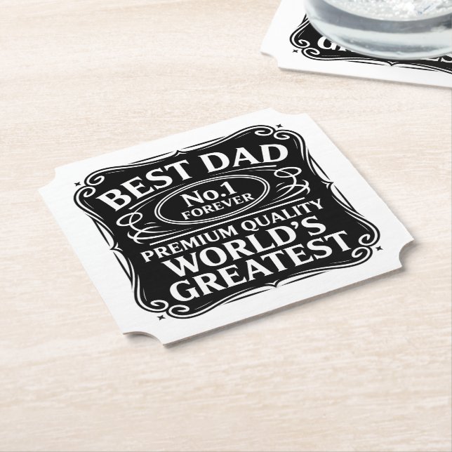 Posavasos De Papel Mejor Papá Nunca (En perspectiva)