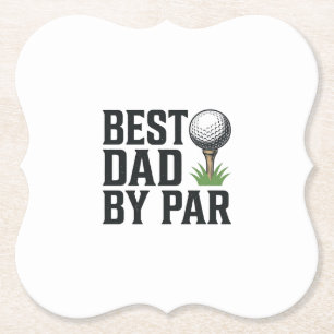 Posavasos De Papel Mejor Papá Por Par Golf Día del Padre Diseño Vinta