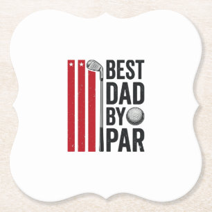 Posavasos De Papel Mejor Papá Por Par Golf Papá Diseño Vintage_1
