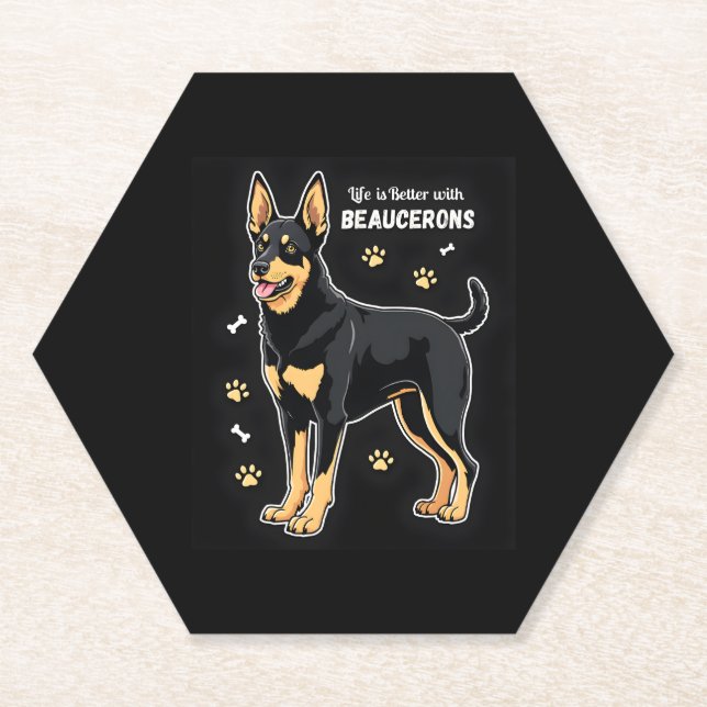 Posavasos De Papel Mejor vida con Beauce Sheepdog Tank Top (Anverso)
