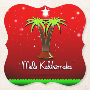 Posavasos De Papel Mele Kalikimaka Palm Tree para Navidad