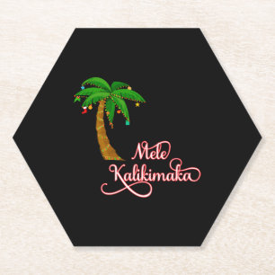 Posavasos De Papel Mele Kalikimaka Sudor hawaiano para Navidades