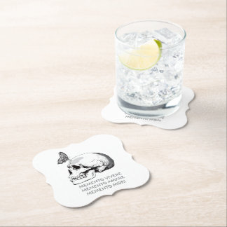 POSAVASOS DE PAPEL MEMENTO VIVERE • MEMENTO AMARE • MEMENTO MORI