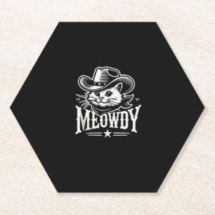 Posavasos De Papel Meowboy Cat Cowgirl Meow Howdy Halloween Cos