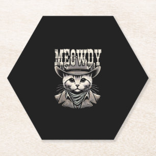 Posavasos De Papel Meowboy Cat Cowgirl Meow Howdy Halloween Cos