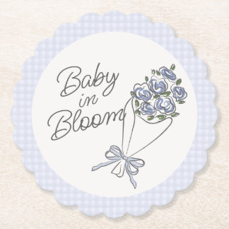 Posavasos De Papel Mercado de flores azules Baby Shower floral fresco