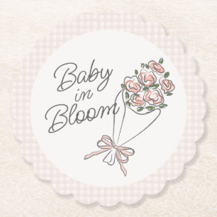 Posavasos De Papel Mercado de flores rosadas Baby Shower floral fresc
