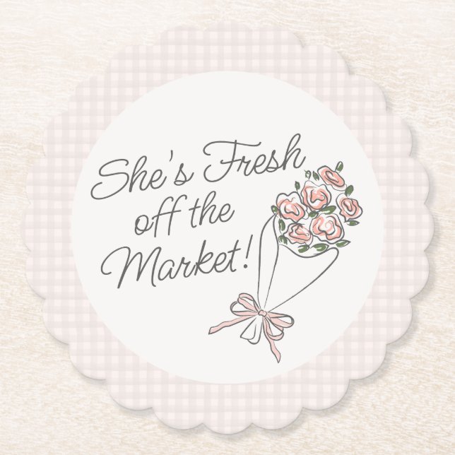 Posavasos De Papel Mercado de flores rosadas Ducha de novia floral fr (Anverso)