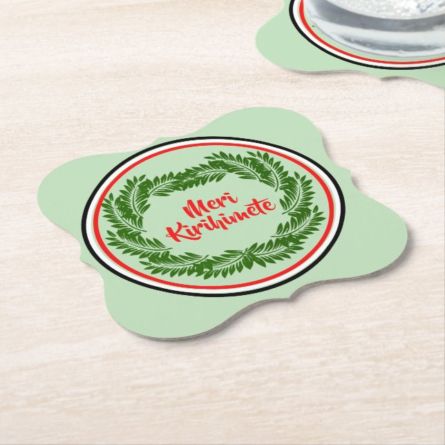 Posavasos De Papel Meri Kirihimete Maori Merry Christmas (En perspectiva)