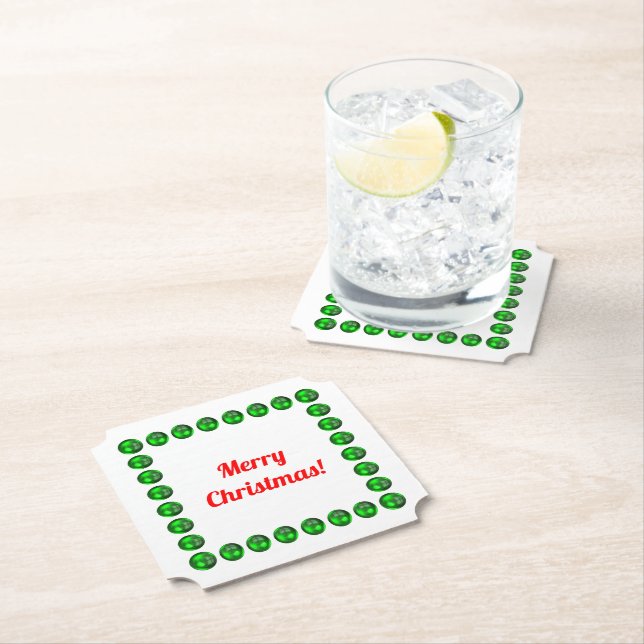 Posavasos De Papel Merry Christmas Coasters (In situ)