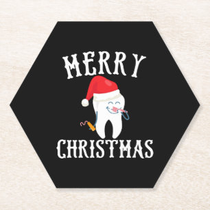 Posavasos De Papel Merry Christmas Tooth Médica dentista dental